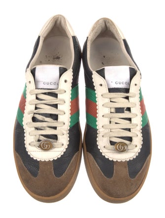 Gucci Web Accent Leather Sneakers