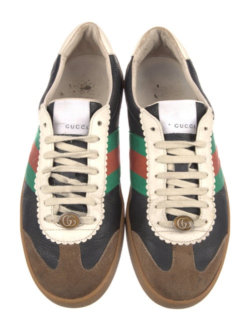 Gucci Web Accent Leather Sneakers