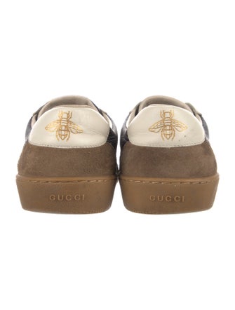 Gucci Web Accent Leather Sneakers
