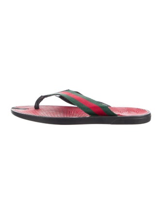 Gucci Web Accent Nylon Flip Flops