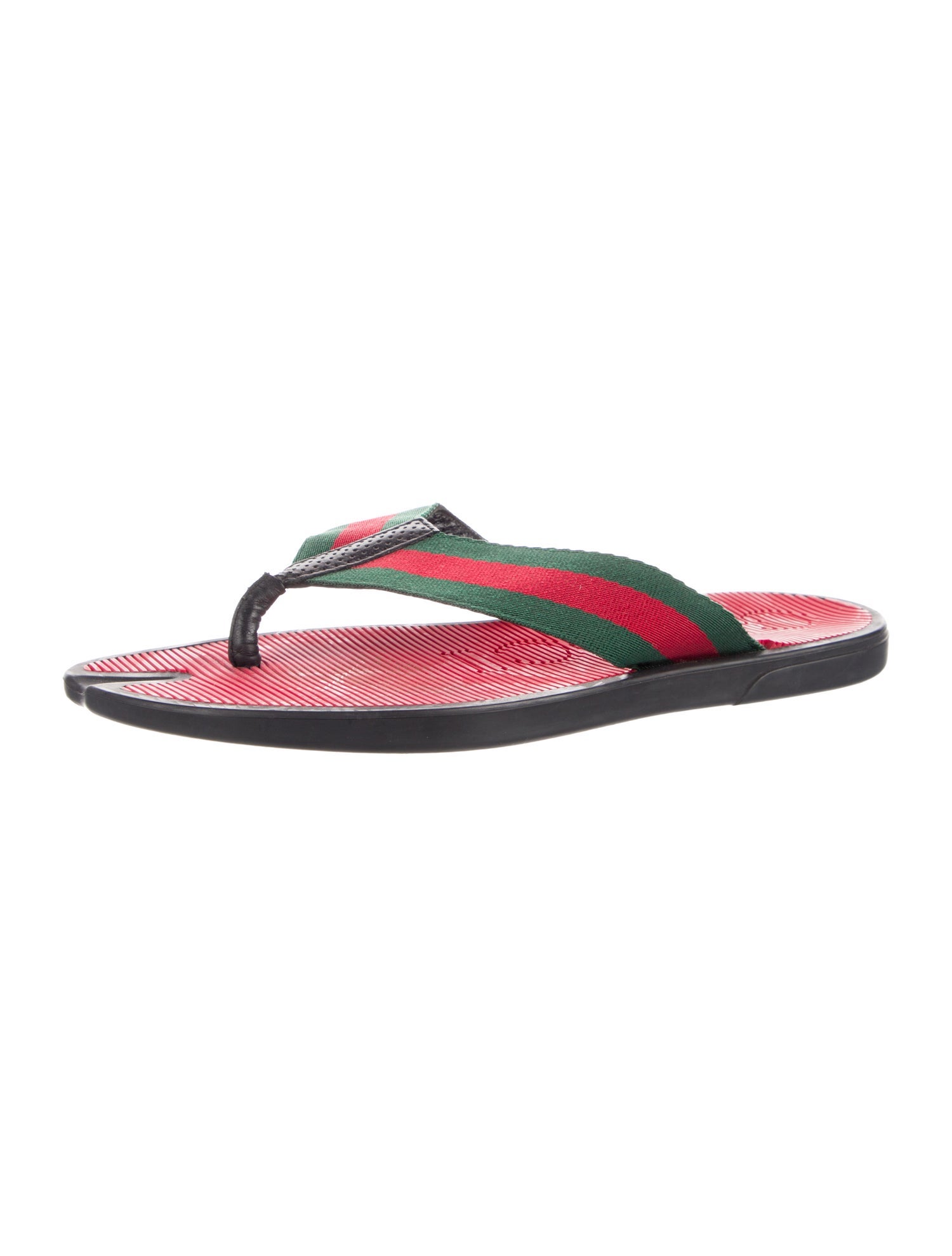 Gucci Web Accent Nylon Flip Flops