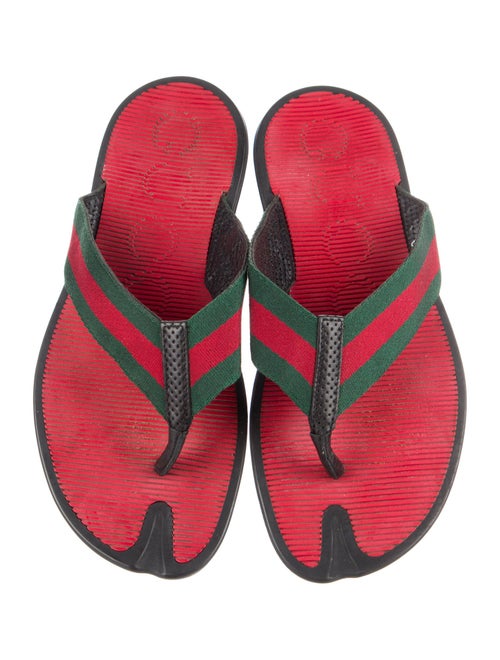 Gucci Web Accent Nylon Flip Flops