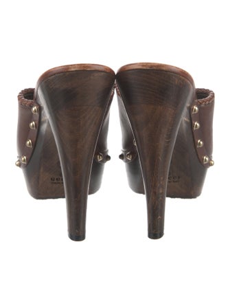 Gucci Leather Studded Accents Slides