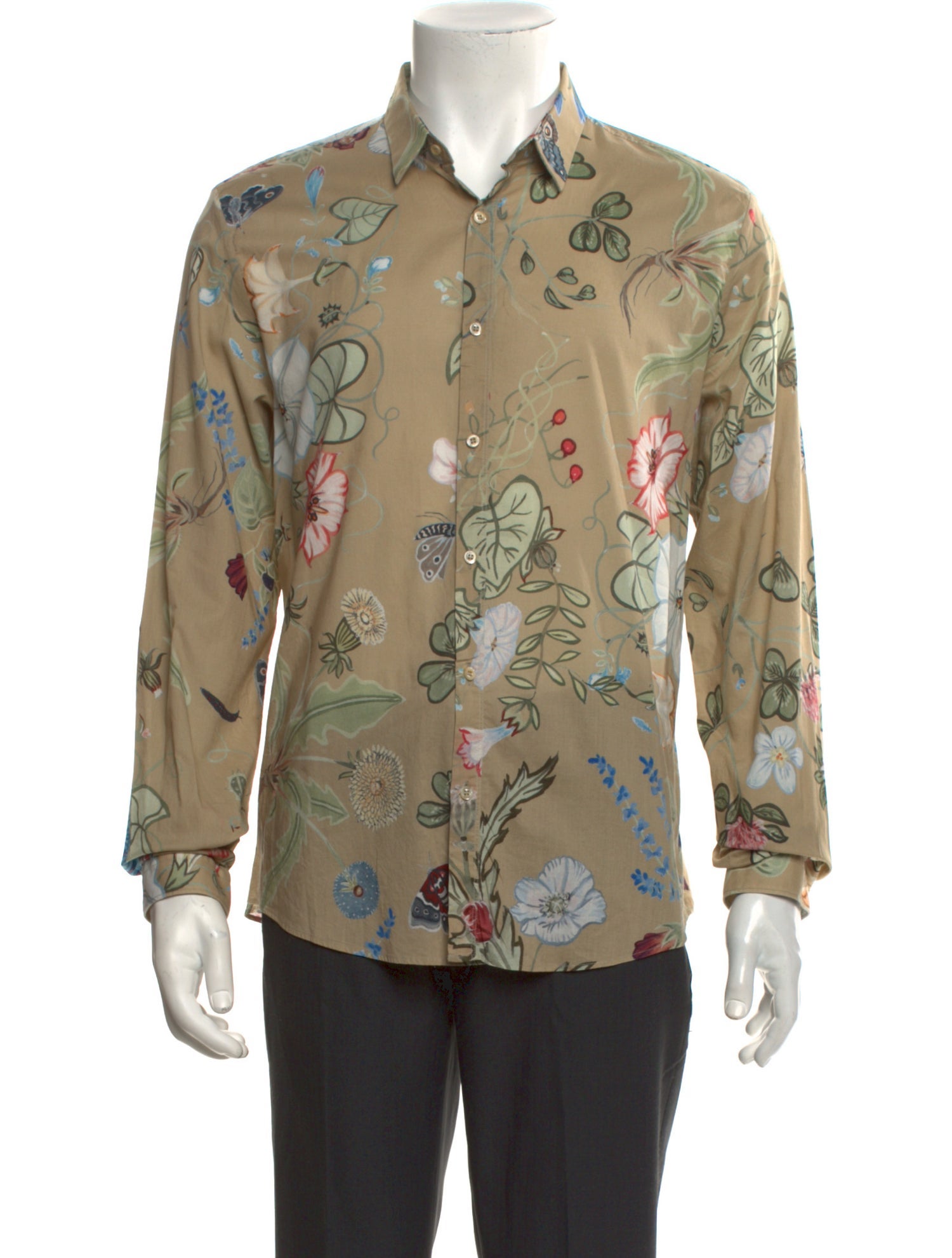 Gucci Flora Knight Print Long Sleeve Shirt