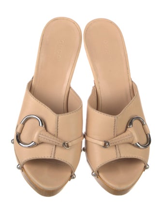 Gucci Horsebit Accent Leather Slides