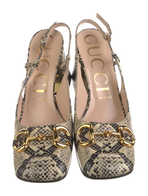 Gucci Horsebit Accent Leather Slingback Pumps