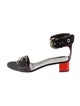 Gucci Suede Leather Trim Embellishment Sandals