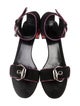 Gucci Suede Leather Trim Embellishment Sandals