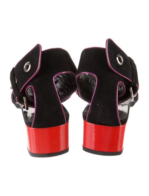 Gucci Suede Leather Trim Embellishment Sandals