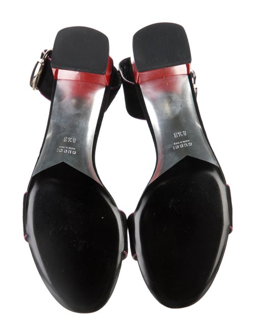 Gucci Suede Leather Trim Embellishment Sandals