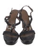 Gucci Horsebit Accent Leather Slingback Sandals