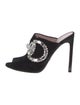 Gucci Suede Crystal Embellishments Mules