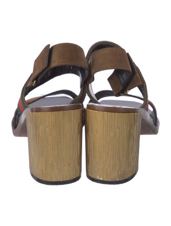 Gucci Web Accent Suede Slingback Sandals