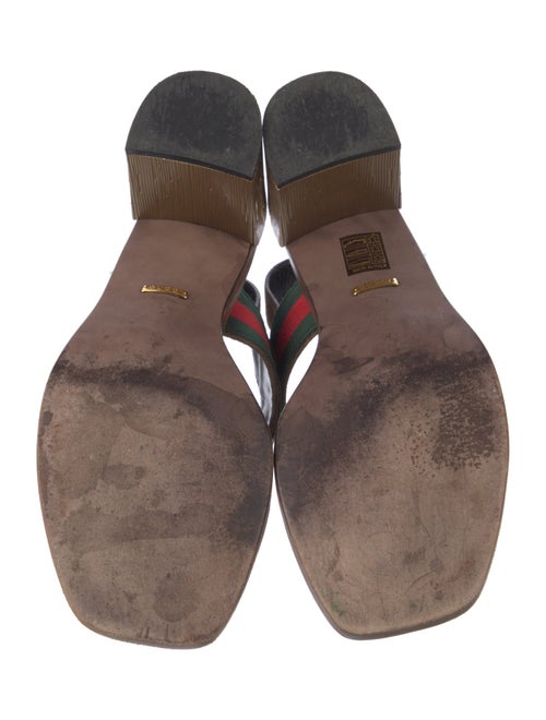 Gucci Web Accent Suede Slingback Sandals