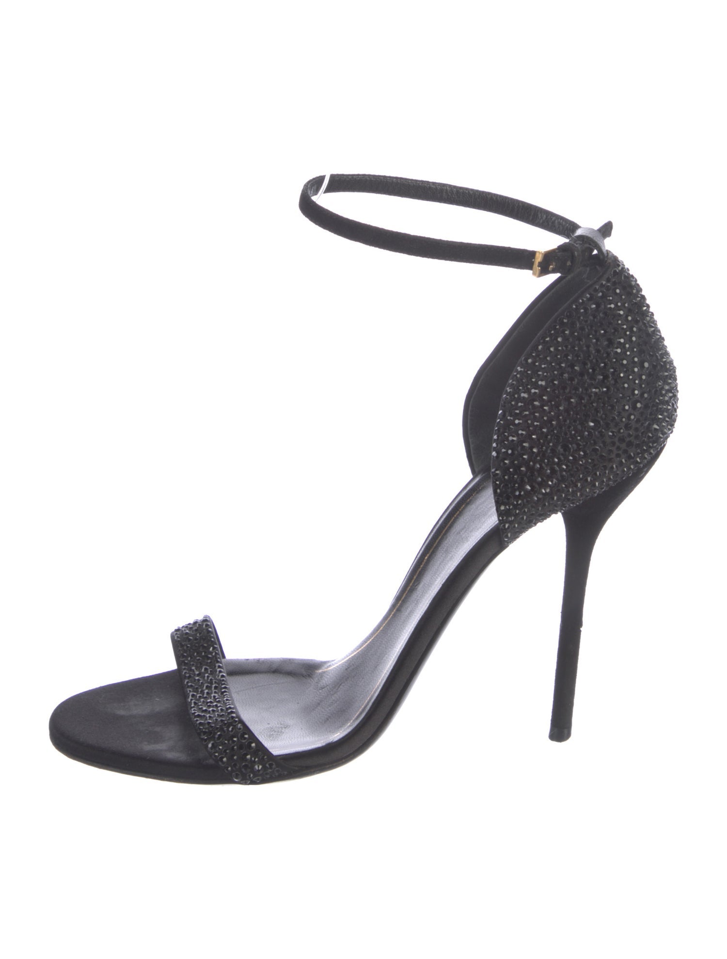 Gucci Suede Crystal Embellishments D'Orsay Pumps