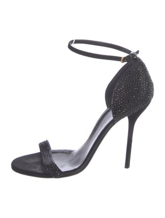 Gucci Suede Crystal Embellishments D'Orsay Pumps