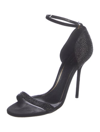 Gucci Suede Crystal Embellishments D'Orsay Pumps