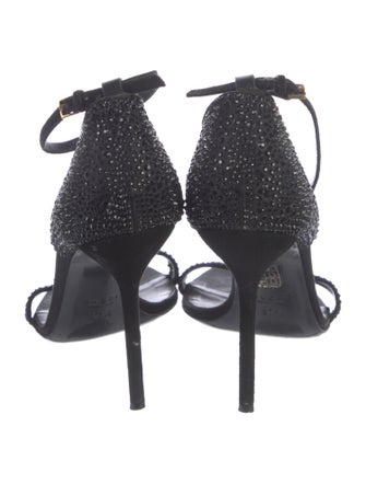 Gucci Suede Crystal Embellishments D'Orsay Pumps