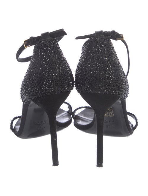 Gucci Suede Crystal Embellishments D'Orsay Pumps
