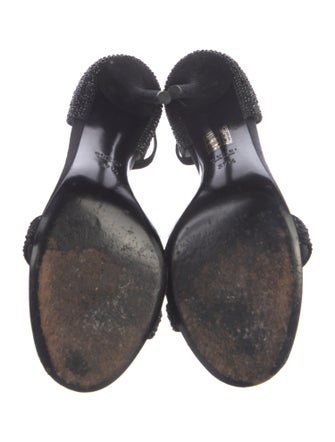 Gucci Suede Crystal Embellishments D'Orsay Pumps
