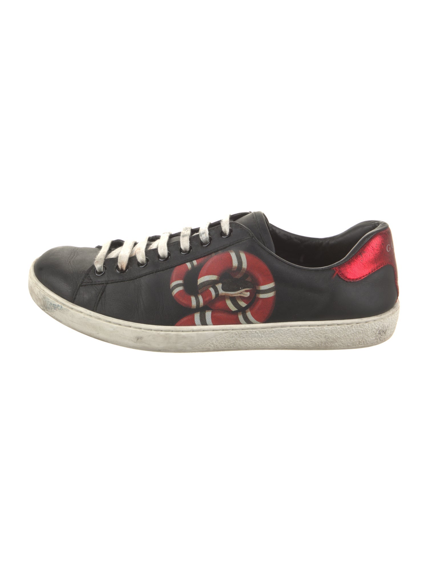 Gucci Leather Animal Print Sneakers