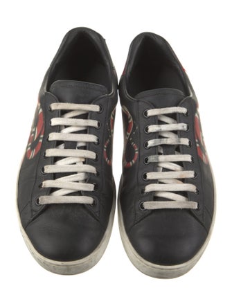 Gucci Leather Animal Print Sneakers