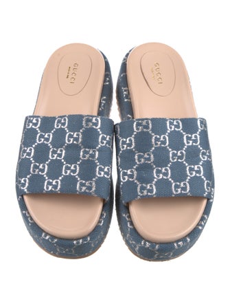 Gucci GG Denim Denim Slides