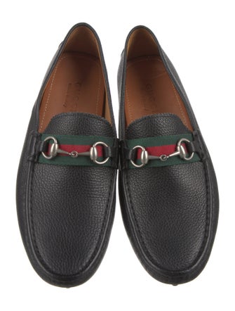Gucci Web Accent Leather Drivers