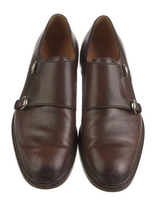Gucci Bee Accent Leather Monk Straps