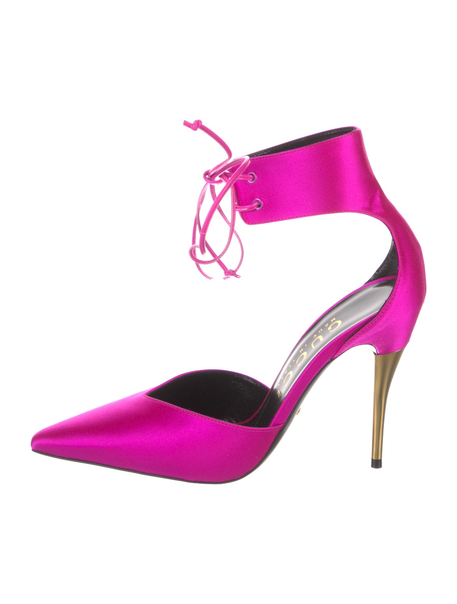 Gucci Satin D'Orsay Pumps w/ Tags