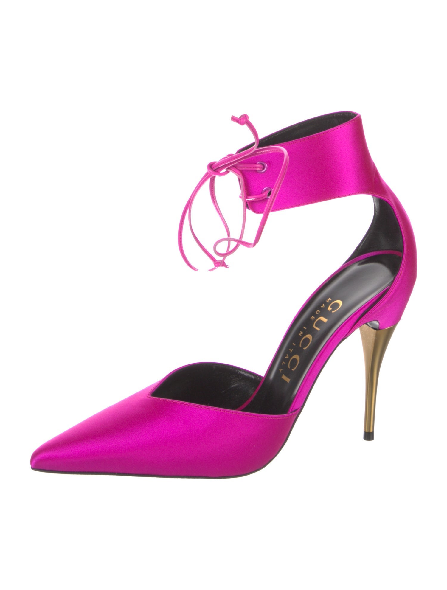 Gucci Satin D'Orsay Pumps w/ Tags