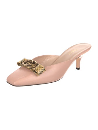 Gucci Interlocking G Logo Leather Mules