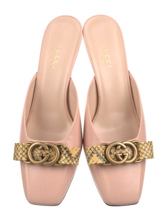 Gucci Interlocking G Logo Leather Mules