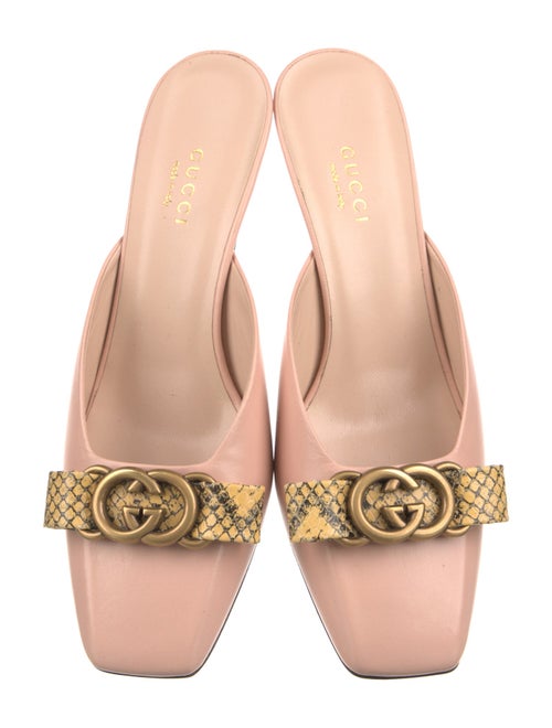 Gucci Interlocking G Logo Leather Mules