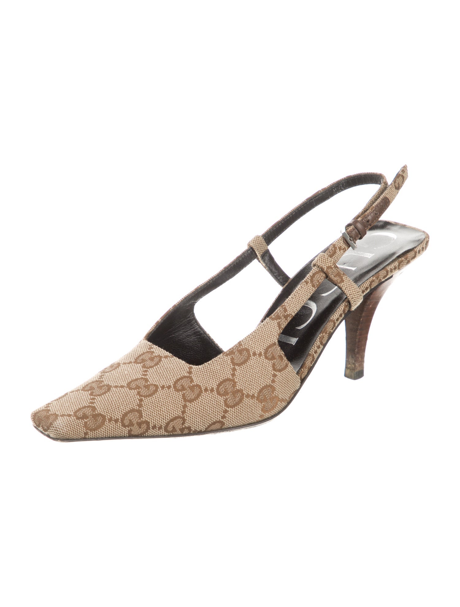 Gucci GG Canvas Canvas Slingback Pumps