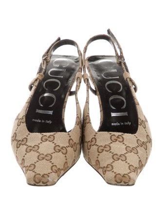 Gucci GG Canvas Canvas Slingback Pumps