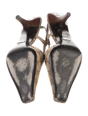 Gucci GG Canvas Canvas Slingback Pumps