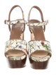 Gucci Flora Print Canvas Sandals