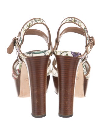Gucci Flora Print Canvas Sandals