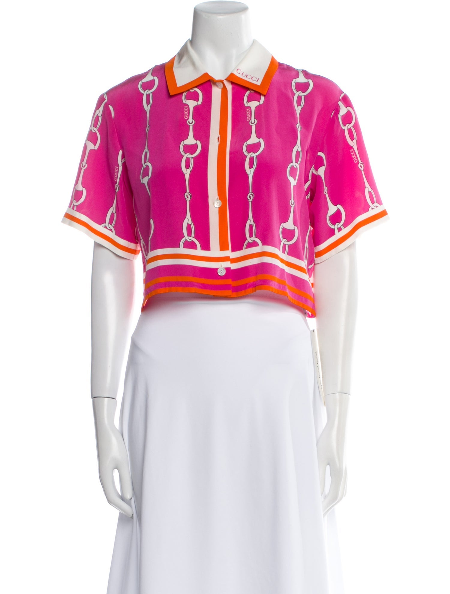 Gucci Silk Printed Crop Top