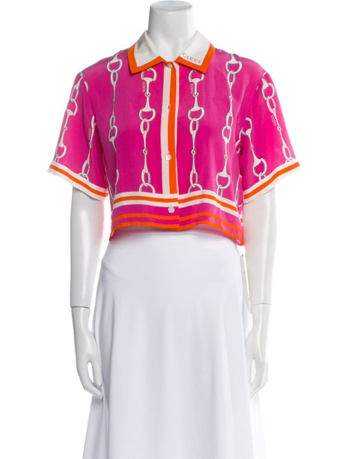 Gucci Silk Printed Crop Top