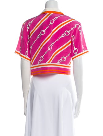 Gucci Silk Printed Crop Top