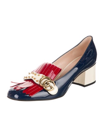 Gucci Double G Logo Patent Leather Pumps
