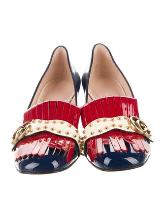 Gucci Double G Logo Patent Leather Pumps