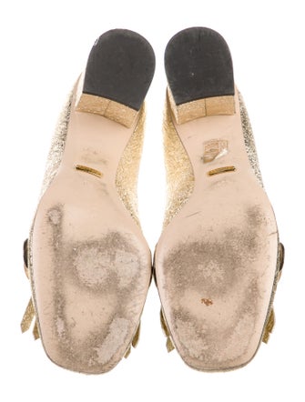 Gucci Leather Fringe Trim Accent Pumps