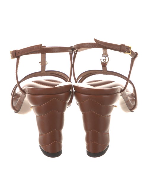 Gucci Double G Logo Leather T-Strap Sandals