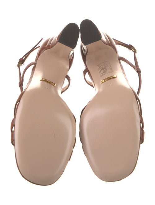 Gucci Double G Logo Leather T-Strap Sandals