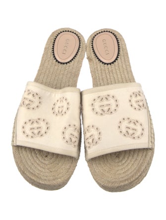 Gucci Canvas Whipstitch Trim Espadrilles