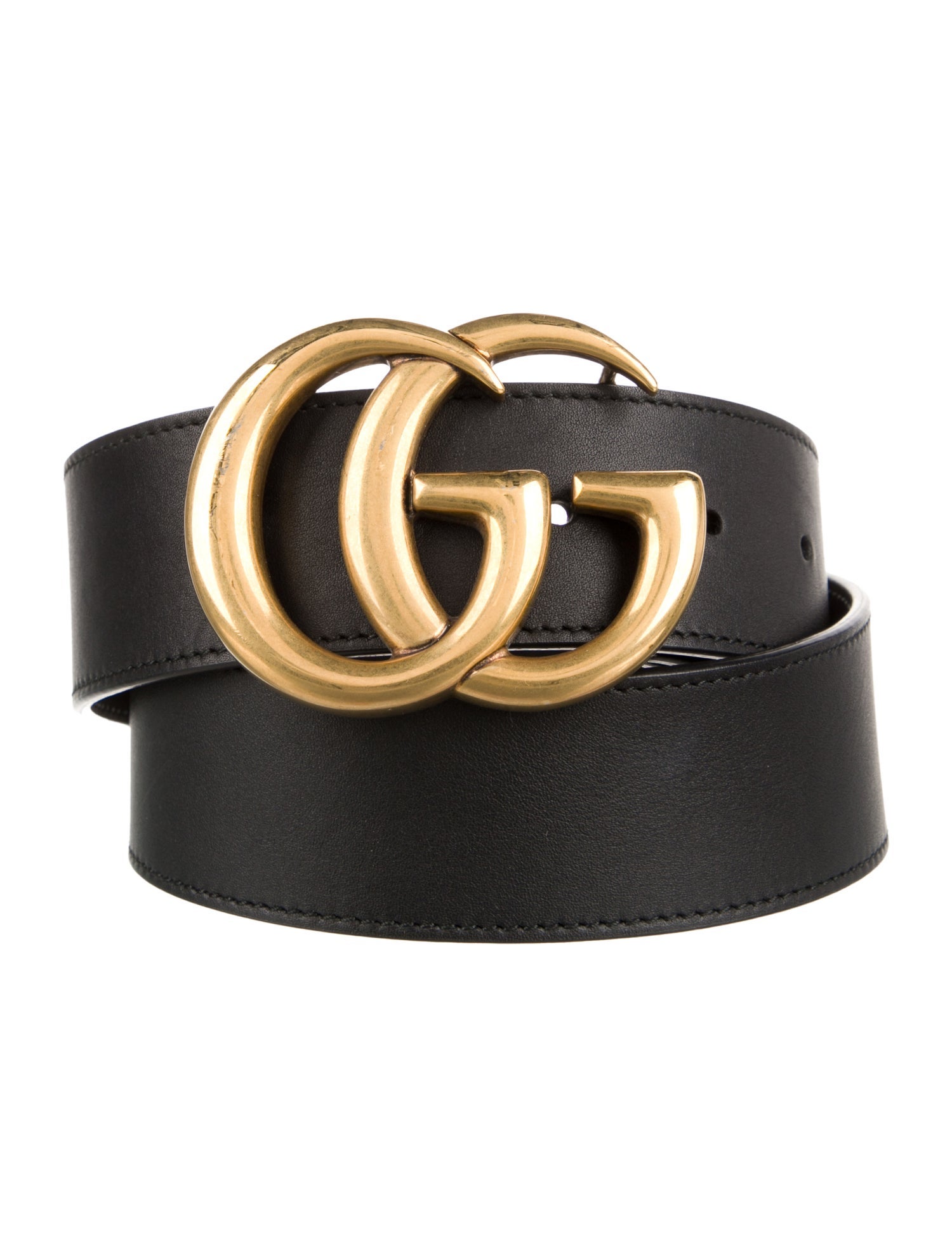 Gucci Double G Logo Leather Belt