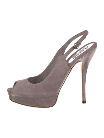 Gucci Suede Slingback Pumps
